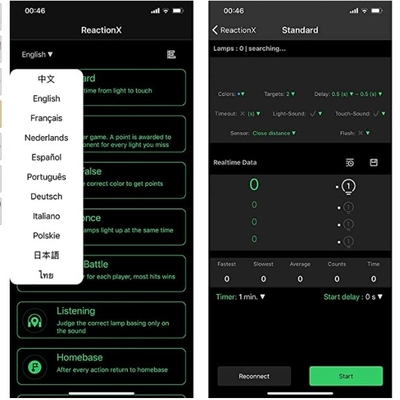 Многофункциональный свет тренировки реакции фитнеса управлением WiFi ПРИЛОЖЕНИЯ
